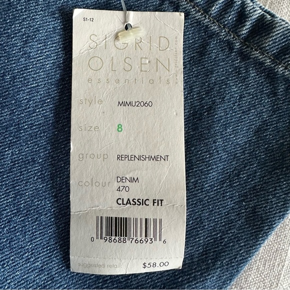 Sigrid Olsen Jeans Womens 8 Blue Classic Fit Denim High Rise Straight Leg NWT - Picture 9 of 12